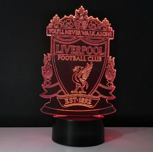 3D Liverpool FC LED Colour Changing Lamp - Illuminate Your Support for the Reds!