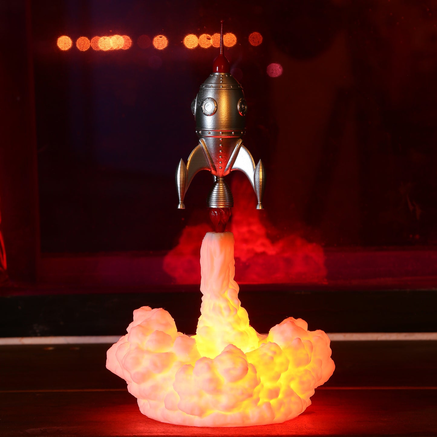 Awesome 3D Rocket LED Night Light - Bedside Table or Cool Office...